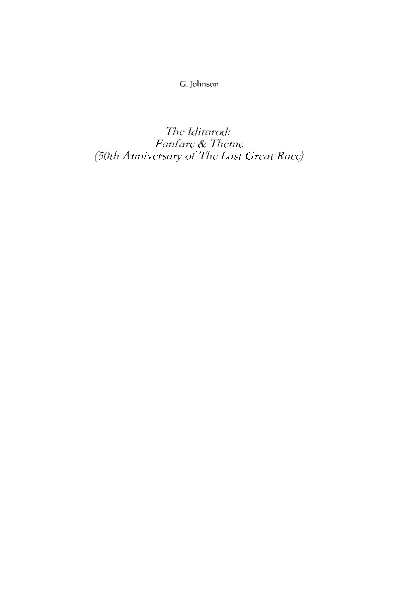 The Iditarod Fanfare