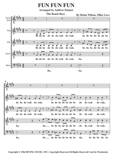Fun, Fun, Fun (arr. Andrew Emmet)