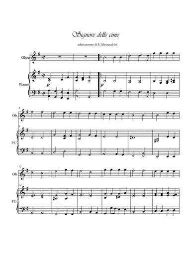 Signore delle cime. Oboe and piano (arr. Ester Alessandrini)