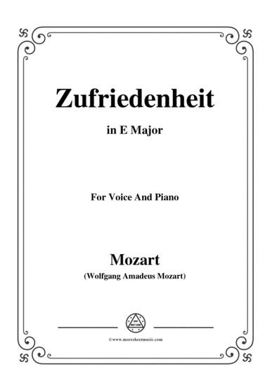 Mozart-Zufriedenheit,in E Major,for Voice and Piano (arr. MSM)