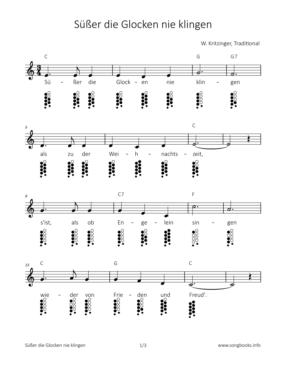 Süßer die Glocken nie klingen (arr. songbooks.info)