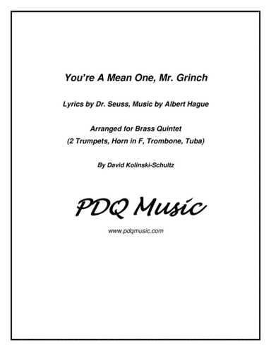 You're A Mean One, Mr. Grinch (arr. David Kolinski-Schultz)