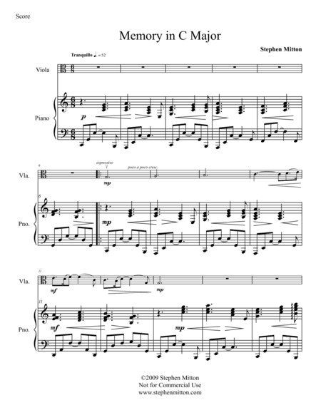 Memory in C Major (Viola Solo)
