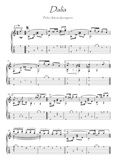 Iparraguirre Pieces for Guitar (arr. PianoSheetNow)