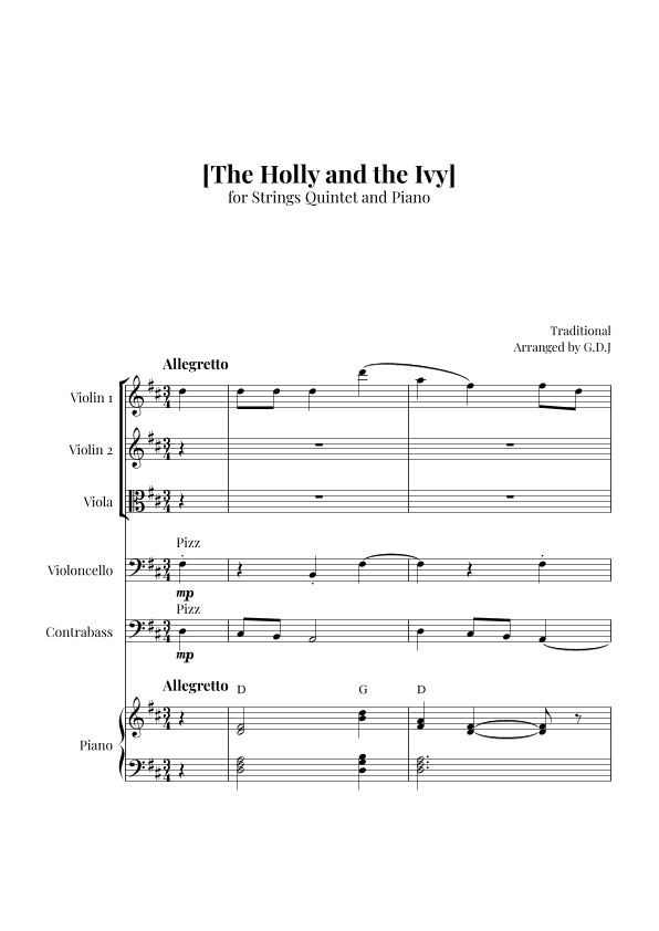 The Holly and the Ivy (arr. GDJ)
