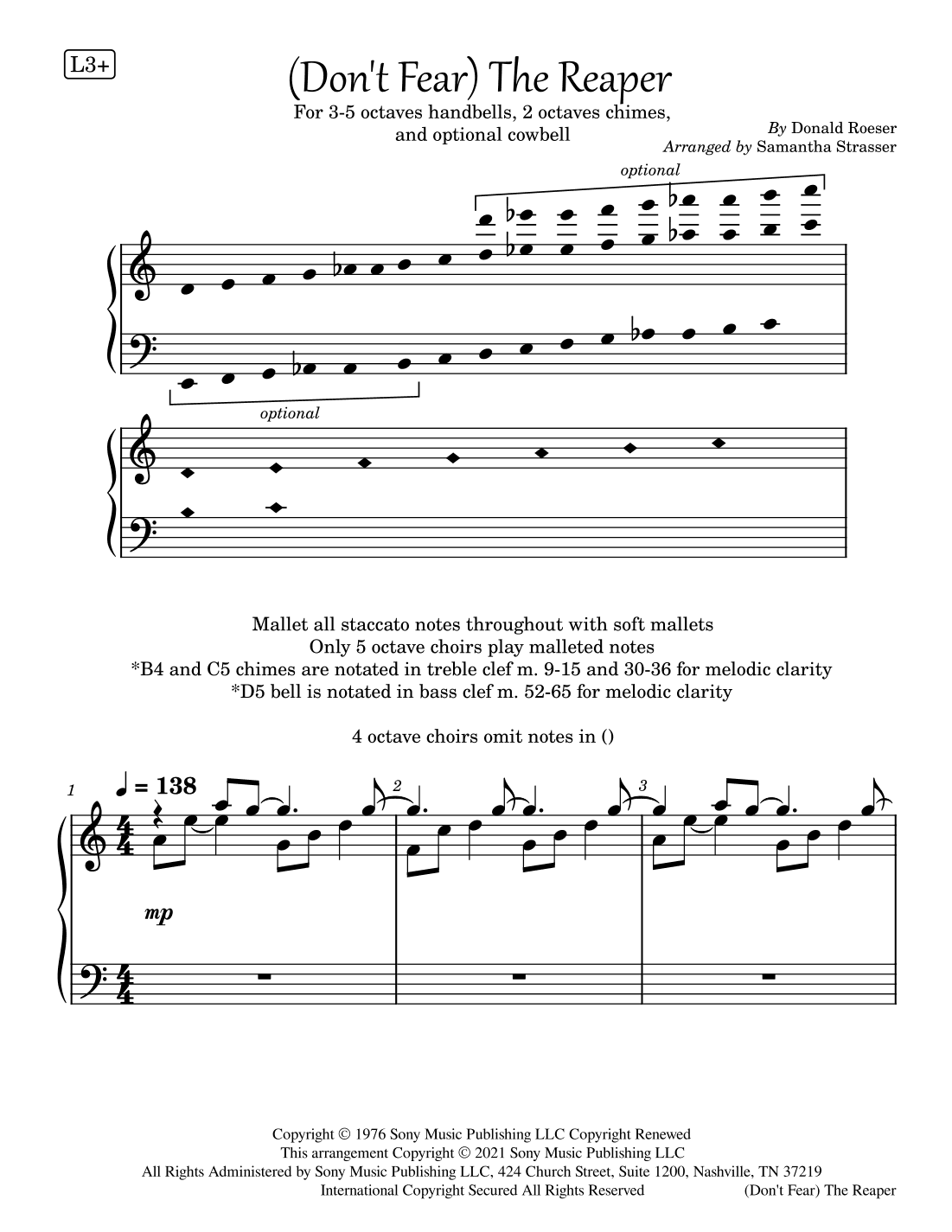 Don't Fear The Reaper (arr. Samantha Strasser)