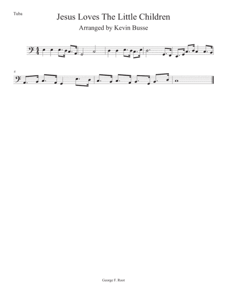 Jesus Loves The Little Children (Easy key of C) - Tuba (arr. Kevin Busse)