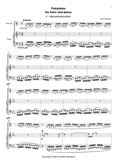 Heinzelmaennchen (Fairy Tales for Horn and Piano)