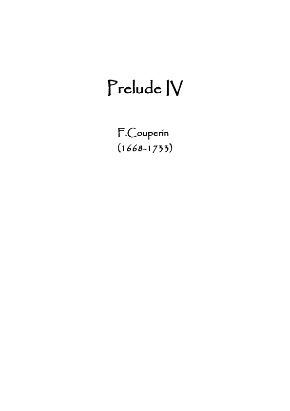 Prelude IV by F. Couperin (arr. Museos)