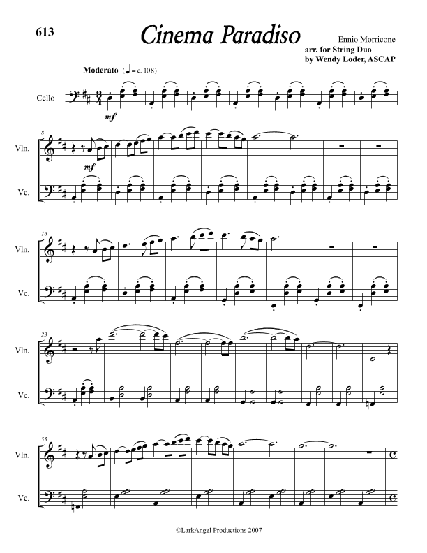 Cinema Paradiso (arr. Wendy Loder, ASCAP)