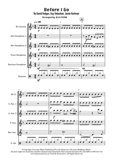 Before I Go (arr. Alex Putra)