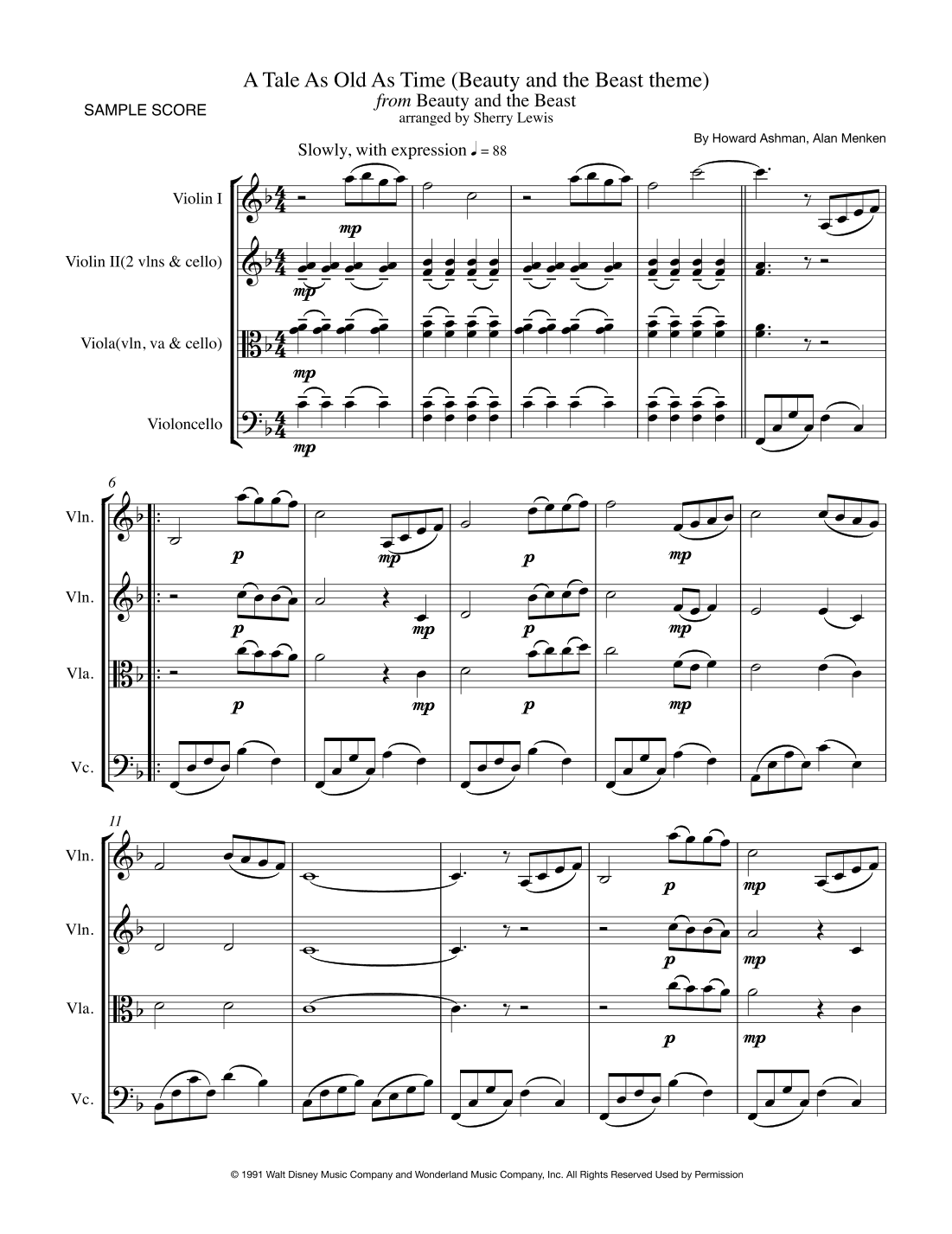 Beauty And The Beast (arr. Sherry Lewis Publishing)