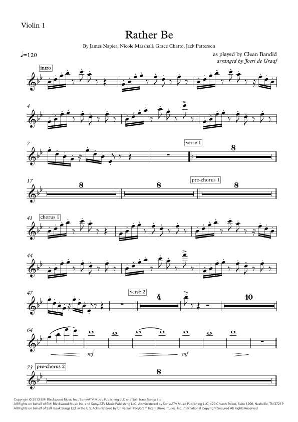 Rather Be (arr. Joeri de Graaf)