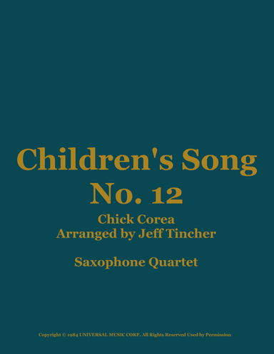 Children's Song No. 12 (arr. Jeff Tincher)