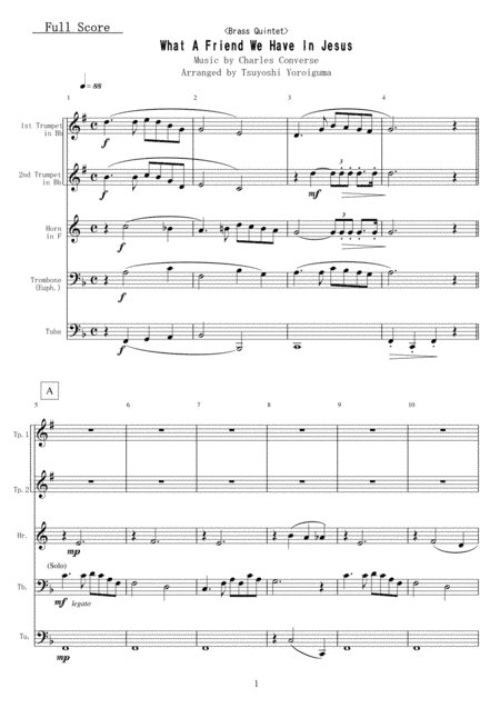 What A Friend We Have In Jesus (arr. Tsuyoshi Yoroiguma)