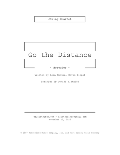 Go The Distance (arr. Denise Flatness)