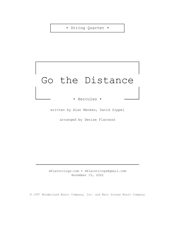 Go The Distance (arr. Denise Flatness)
