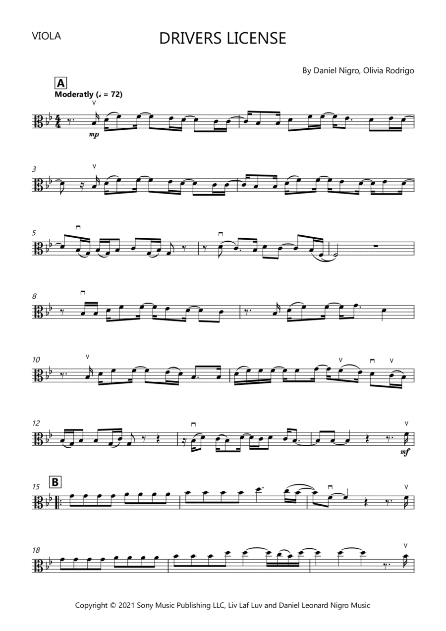 Drivers License (arr. Douglas Wattson)