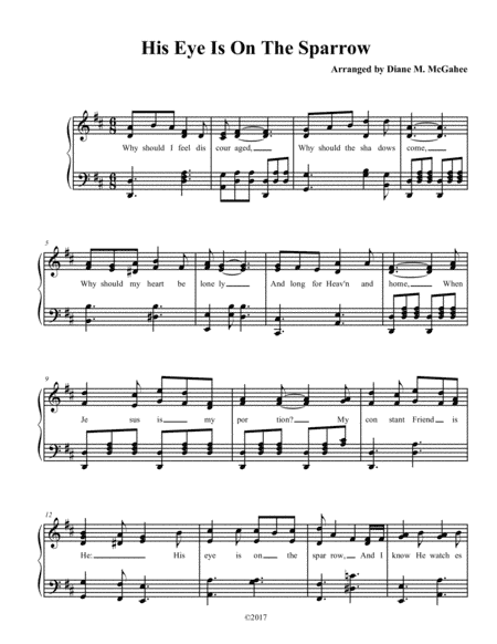 His Eye Is On The Sparrow (arr. Diane M. McGahee)