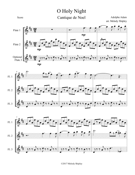 O Holy Night (Cantique de Noel) (arr. Melody Shipley)