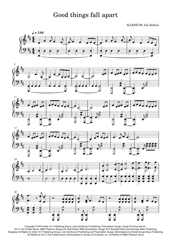 Good Things Fall Apart (arr. Julian Callard)