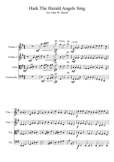Hark, the Herald Angels Sing, score/parts (arr. John W. Daniel)
