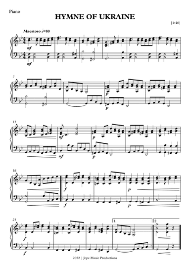 Hymne of Ukraine (arr. Jope)
