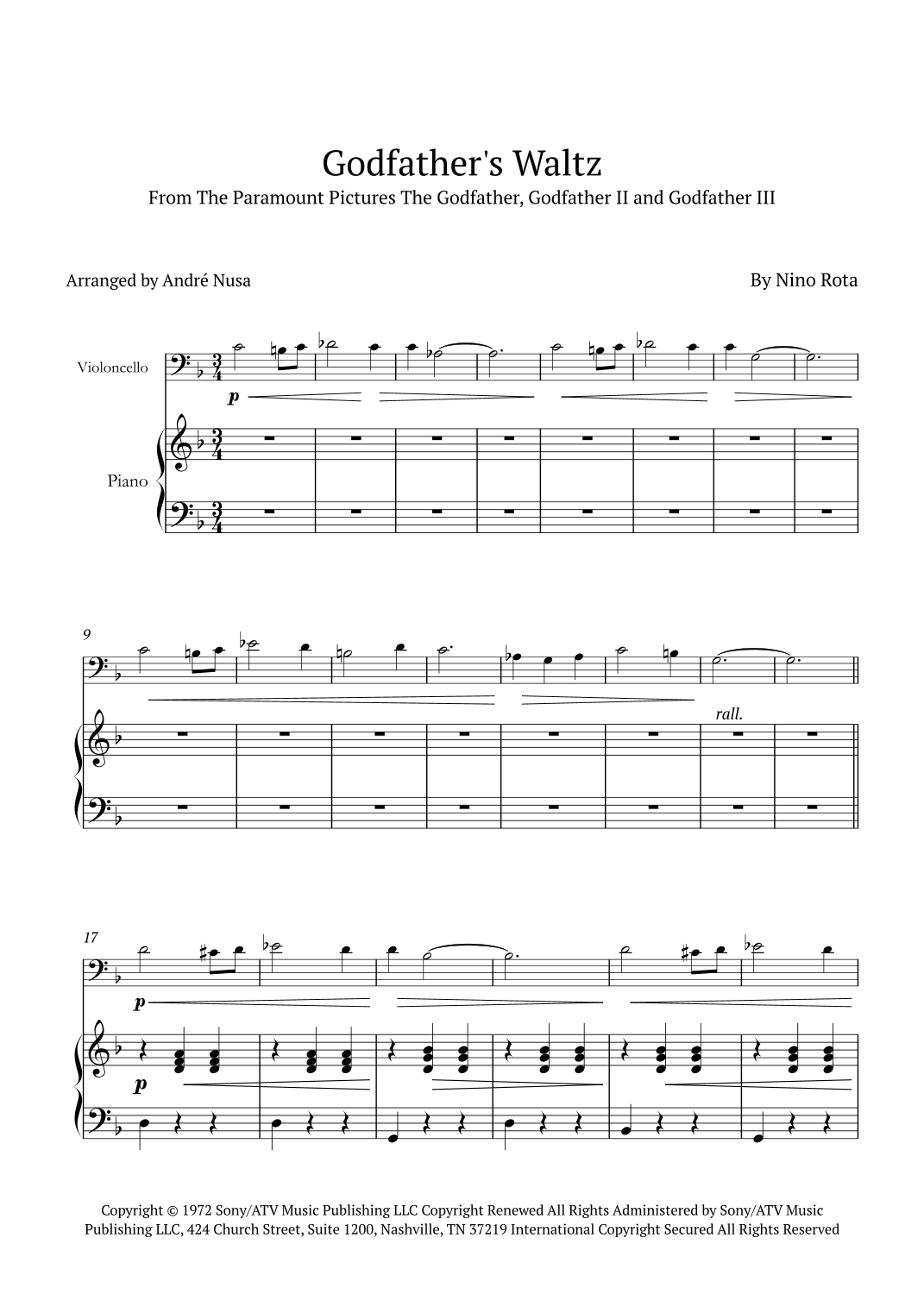 The Godfather Waltz (arr. André Nusa)