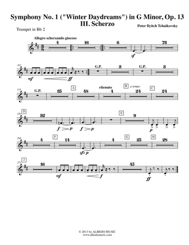 Tchaikovsky Symphony No. 1, Movement III - Trumpet in Bb 2 (Transposed Part), Op. 13 (arr. Doug Clyde)