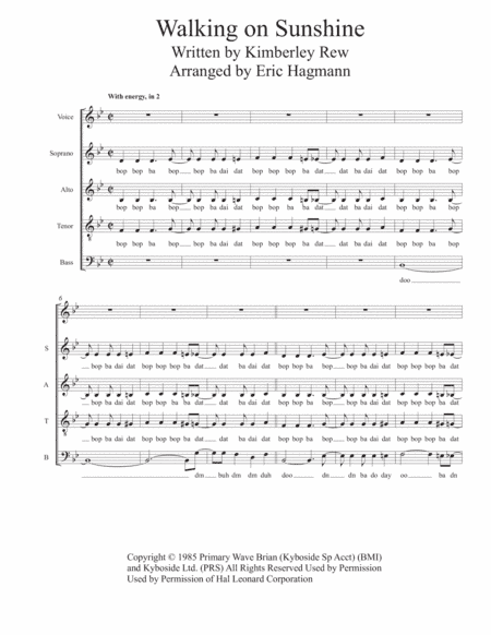 Walking On Sunshine (arr. Eric Hagmann)