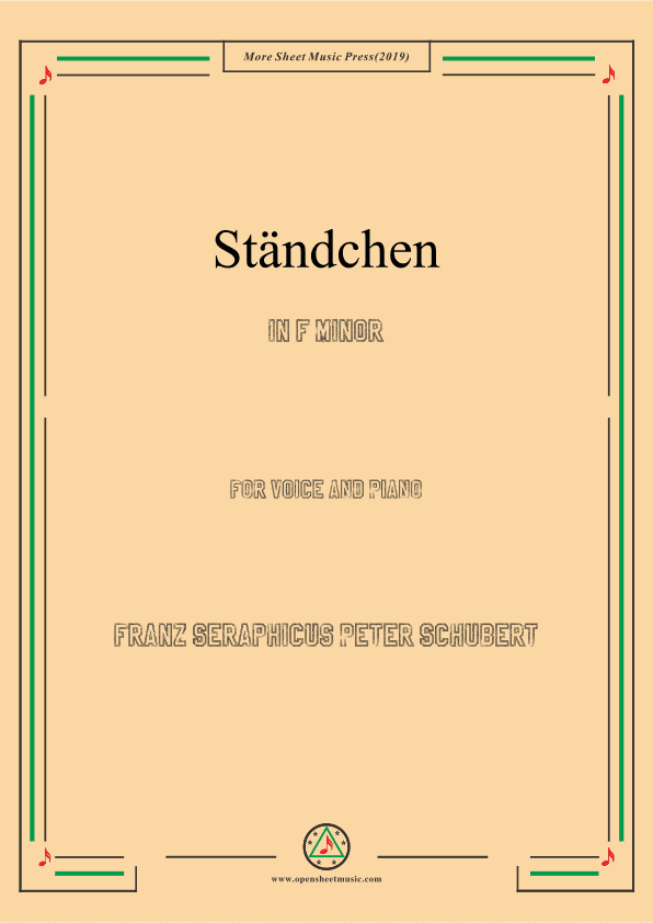 Schubert-Ständchen,in f minor,for Voice&Piano (arr. MSM)
