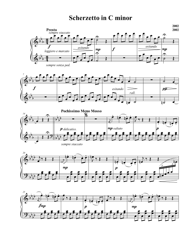 Scherzetto in C minor, Op. 2