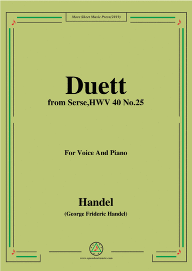 Handel-Duett,from Serse HWV 40 No.25,for Voice&Piano (arr. MSM)