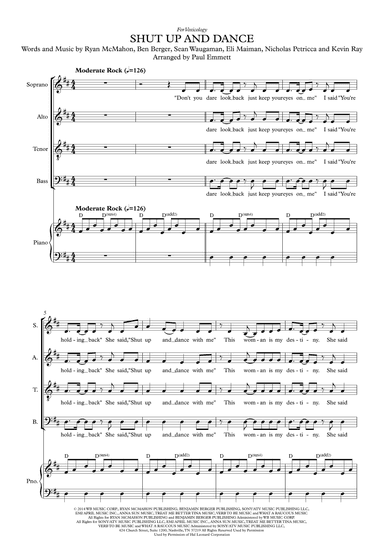 Shut Up And Dance (arr. Paul Emmett)