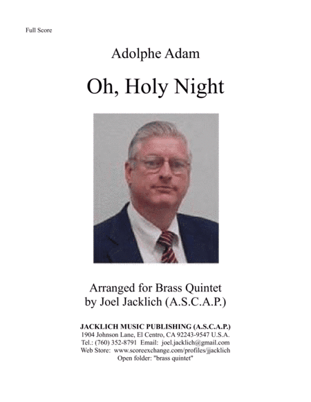O Holy Night arranged for Brass Quintet (arr. Joel Jacklich (ASCAP))