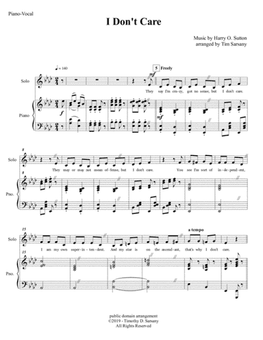 I Don't Care (arr. Tim Sarsany)