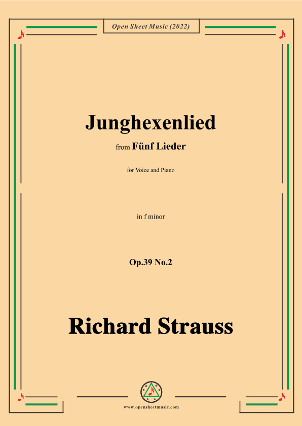 Richard Strauss-Junghexenlied,in f minor,Op.39 No.2 (arr. OSM Press)