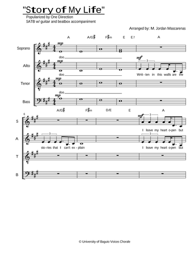 Story Of My Life (arr. Mark Jordan Mascarenas)