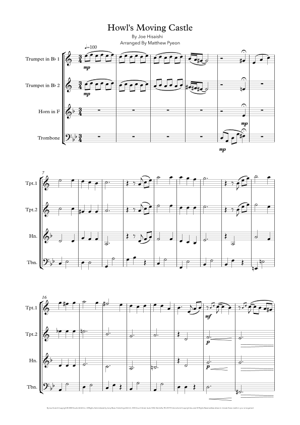 Howl's Moving Castle (arr. Matthew pyeon)