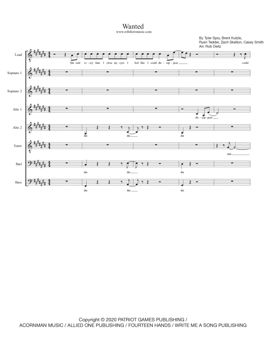 Wanted (arr. Rob Dietz)