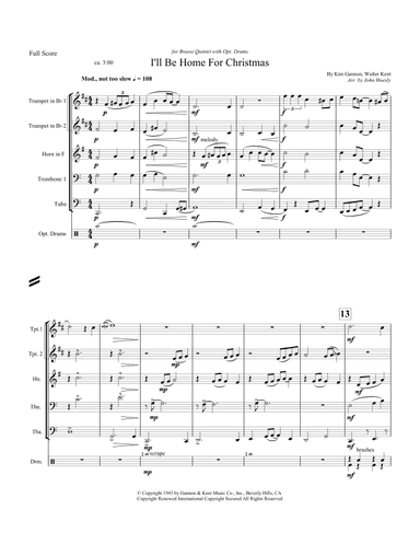 I'll Be Home For Christmas (arr. John Hoesly)