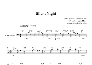 Silent Night For Contrabass Solo (arr. Jps Arranjos)