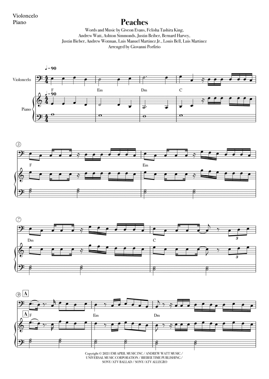 Peaches (arr. Mundi)