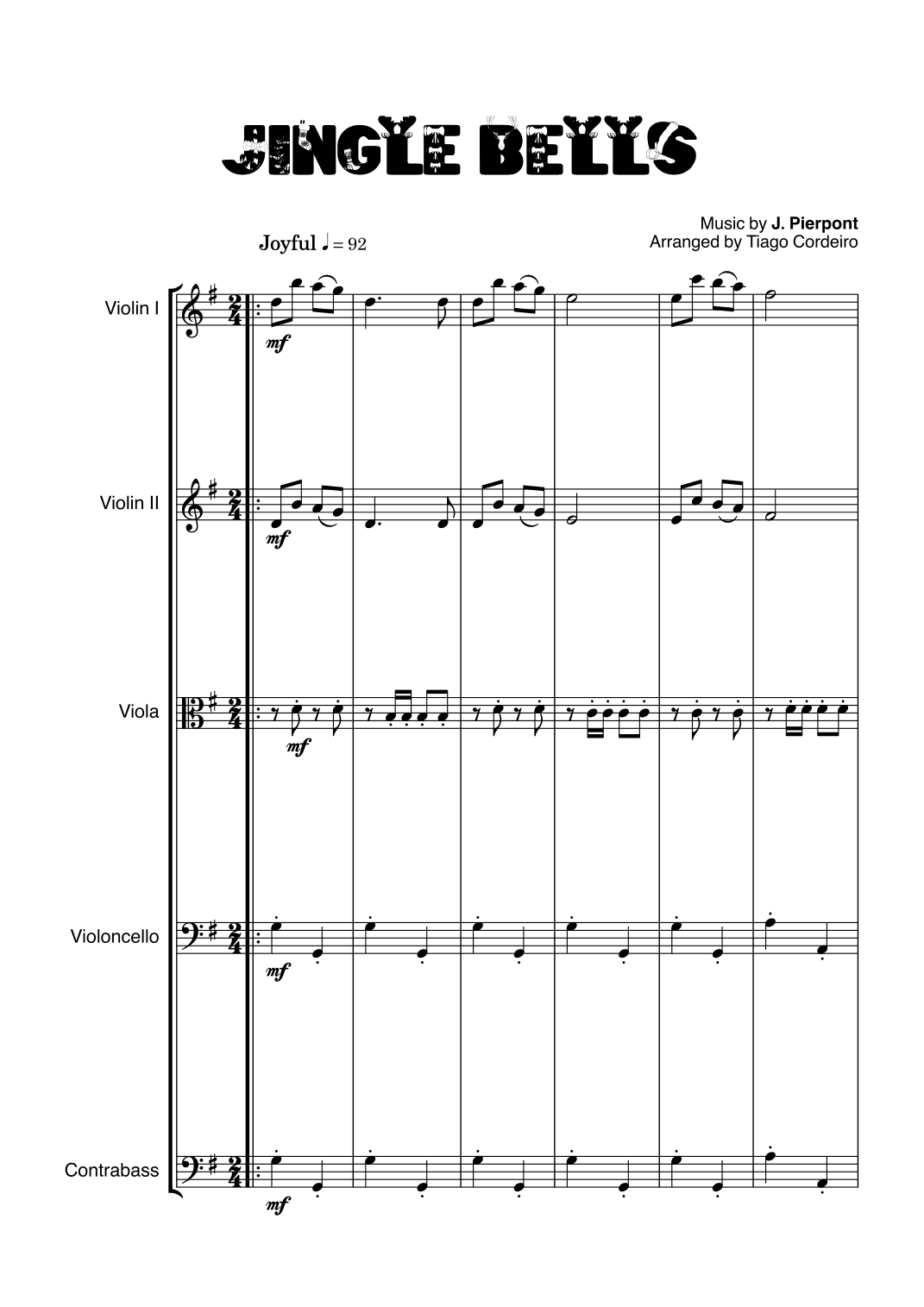 Jingle Bells (arr. Tiago Cordeiro)