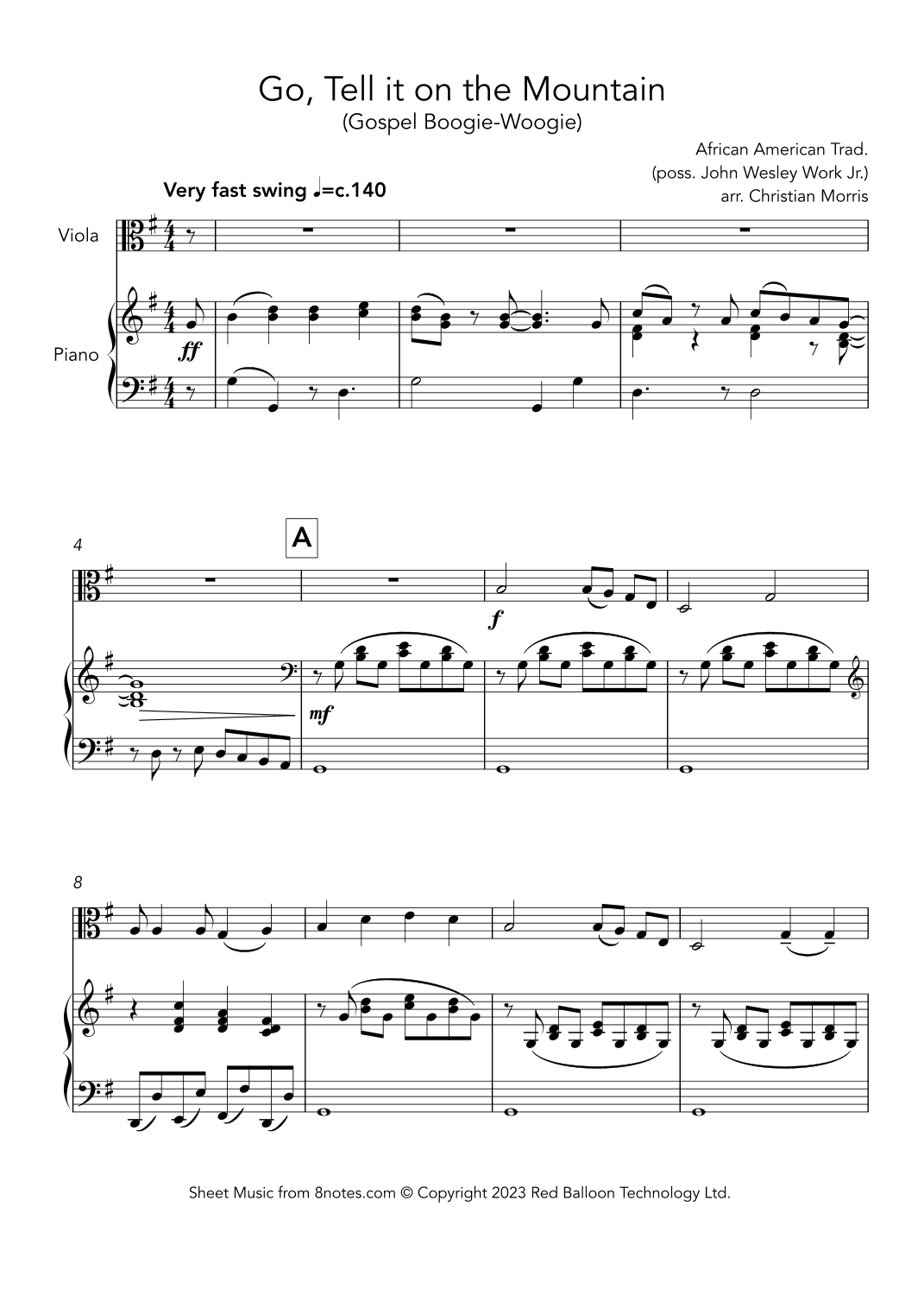 Go Tell it on the Mountain (Gospel Boogie-Woogie) (arr. Christian Morris)