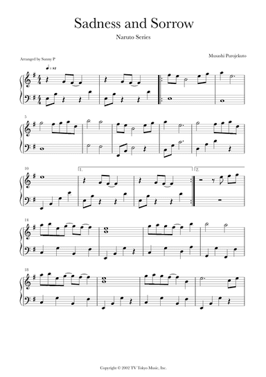 Sadness And Sorrow (arr. Sunny P)