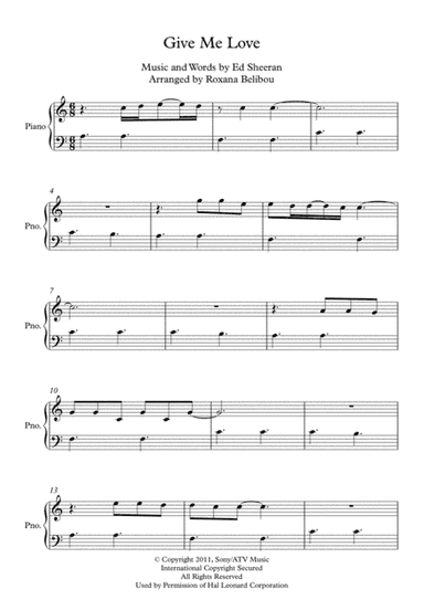 Give Me Love (arr. Roxana Belibou)