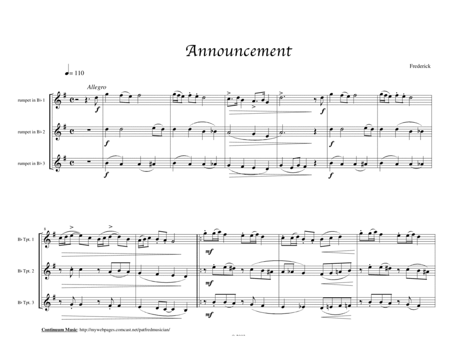 Announcement (Trumpet Trio)