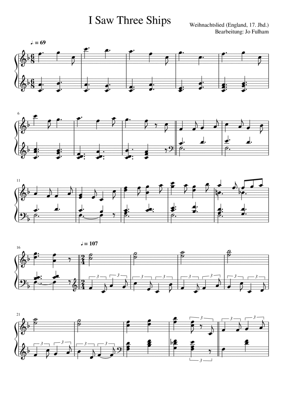 I Saw Three Ships (arr. Jo Fulham)
