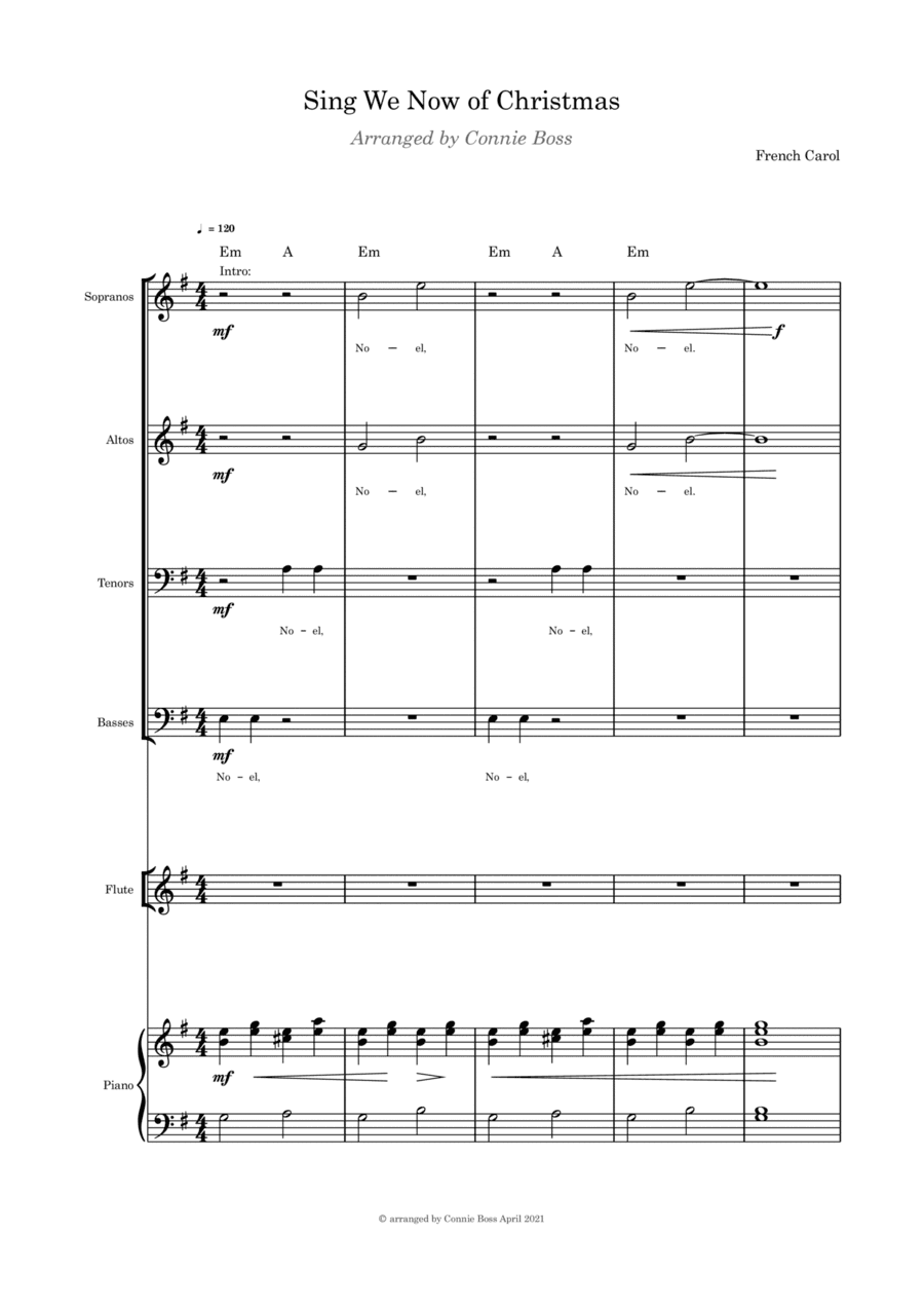 Sing We Now of Christmas - SATB and piano (arr. Connie Boss)